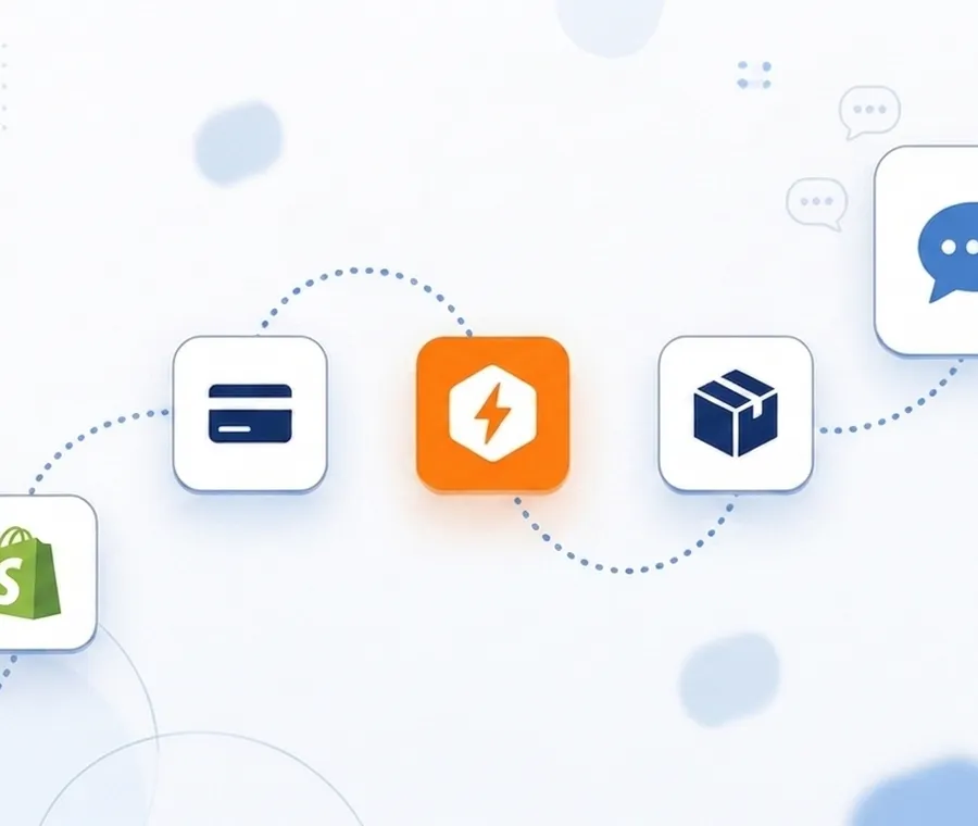 Shopify order automation flow sending SMS from VoxiSMS without Twilio